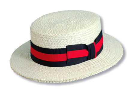 skimmer straw hat for barbershopper