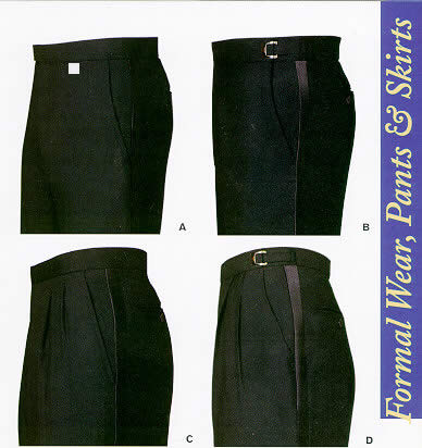 pleated and plain front tux pants - formal pants